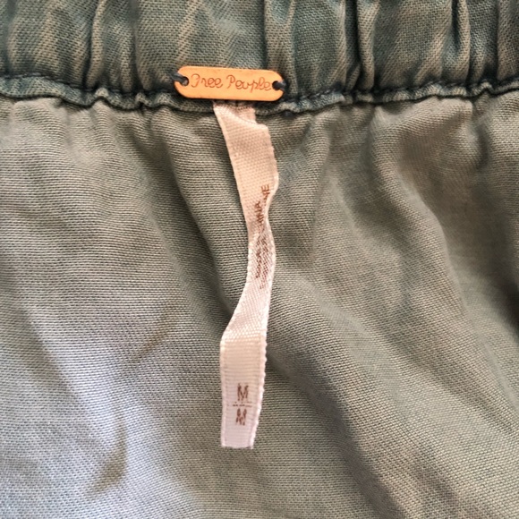 Free People | Chambray Off Shoulder Top Blue Layered Cropped Size M - Picture 6 of 7